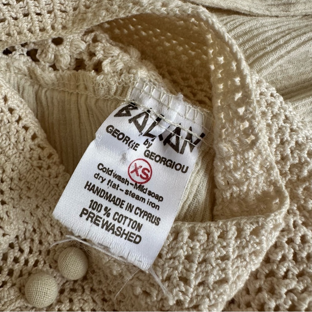 Balkan Antique Folk Crochet Cotton Dress - Picture 12 of 16